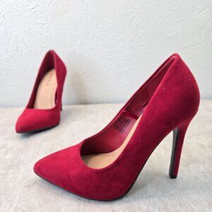 Torrid High Heel Pumps Pointed Burgundy 6 Wide Fit Formal Stiletto Heeled Shoes